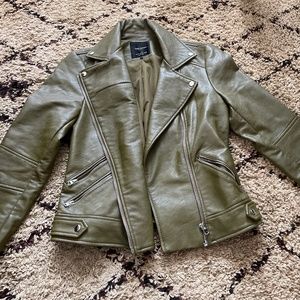 Zara faux leather bomber jacket